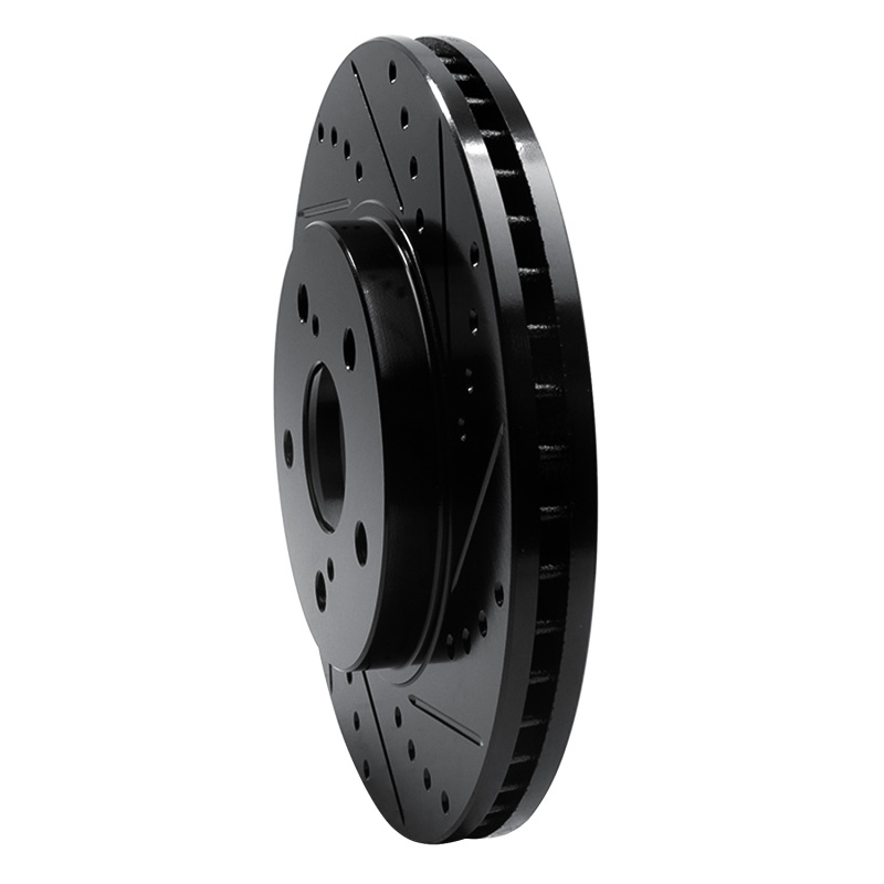 Lexus ES300 Brake Rotor (1) - Front Right - R1 Concepts - Drilled & Slotted - Black - `02-`15